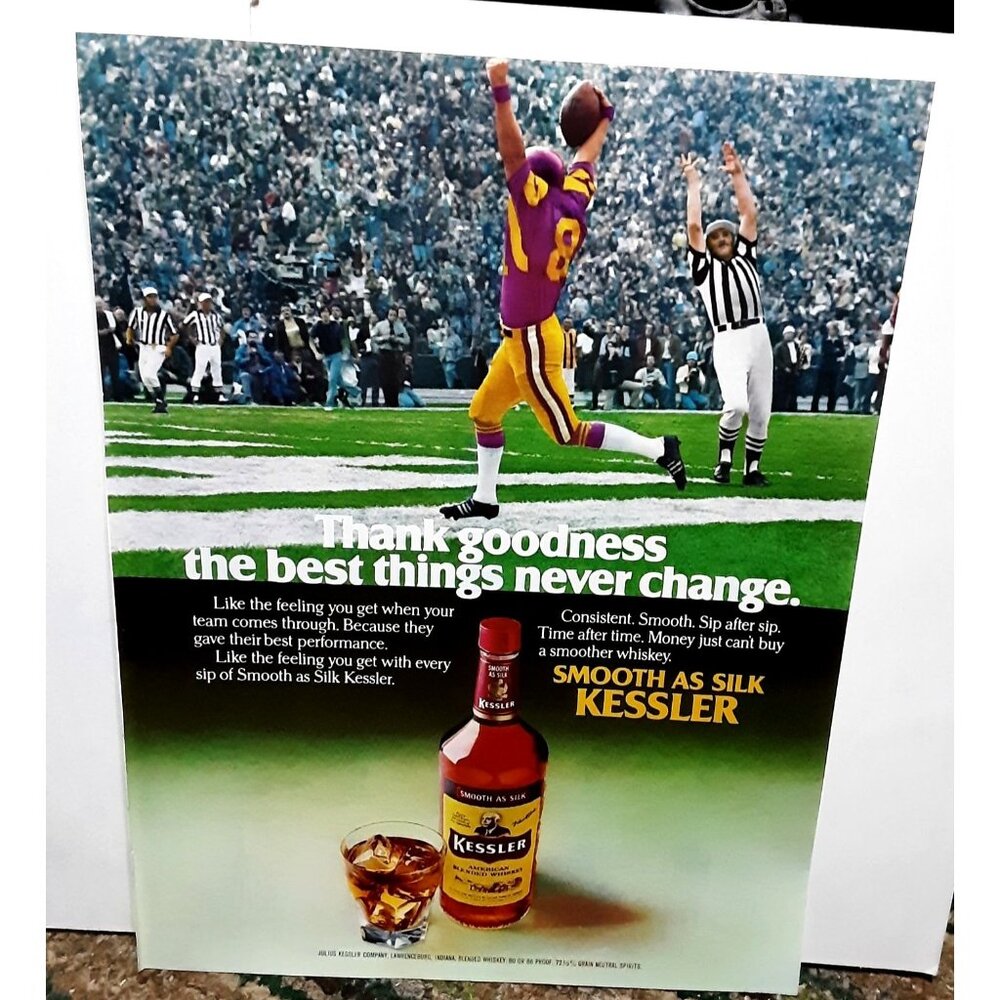 1978 Kessler Whiskey Smooth As Silk USC Football Original Print Ad
